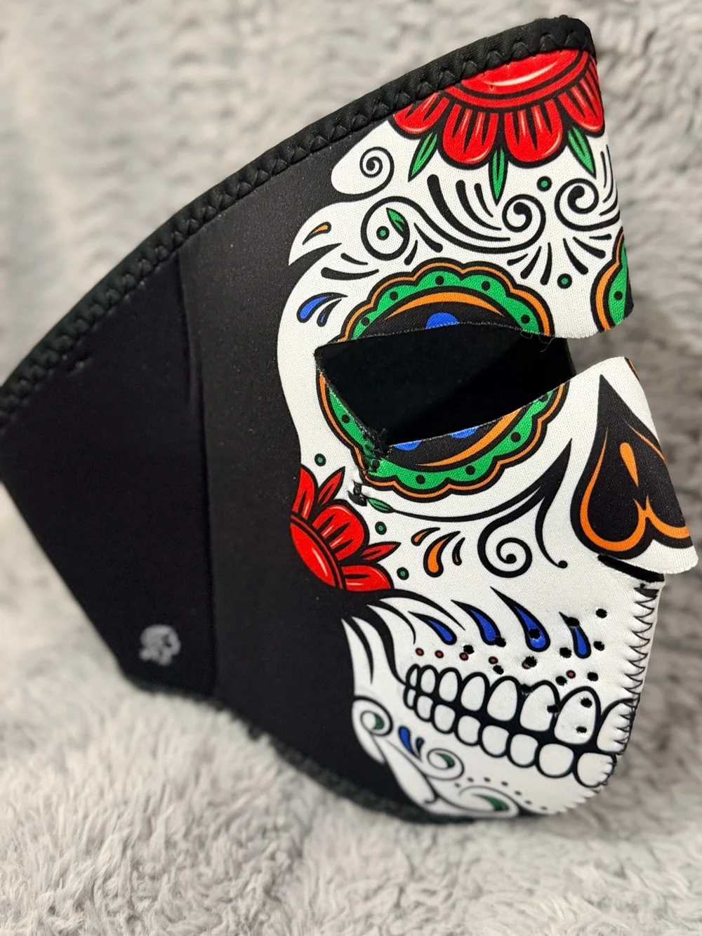 Adults Sugar Skull Neoprene Face Mask - Velcro & Comfort Fit